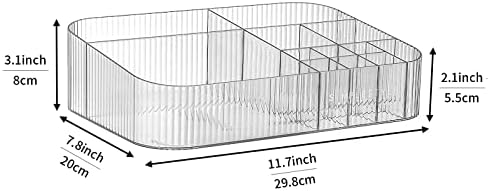 Organizador de maquiagem acrílico HM Kaman, bandeja de organizador de cômodos, exibição de cuidados com a pele, com 12 compartimentos,
