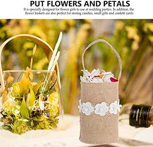 Besportble Flowers Flower Girl Basket Wicker Flor Basket