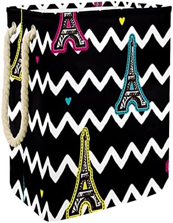 Chevrons da Torre Eiffel Tower Eiffel grande cesto de roupa prejudicial à prova d'água de roupas prejudiciais para roupas