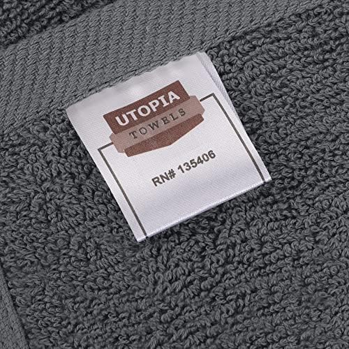 Toalhas utopia 6 toalhas de mão premium, de algodão girado, toalhas ultra macias e altamente absorventes de 600gsm para banheiro,
