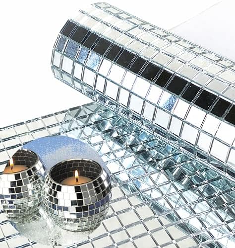 Redodedo 3600pcs espelhos de prata de vidro reais adesivo de mosaico para telhas de vidro quadrado de artesanato Auto adesivo,