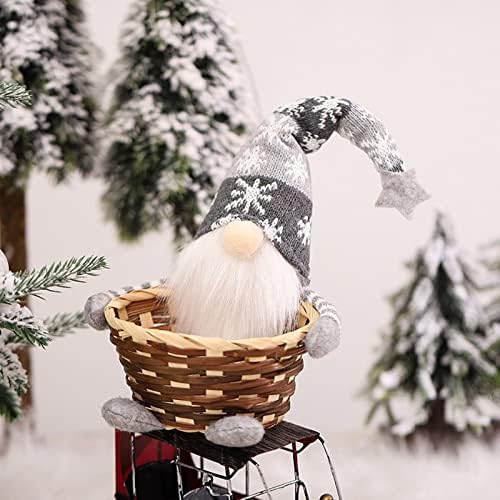 Mnbccxc 1 PCs Christmas Gnome Candy Basket 1pcs Feliz Natal Candy Storage Basket Decoration Santa Snowman Snow Storage Basket