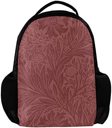 Mochila adulta unissex vbfofbv com trabalho de viagem, flor tradicional vermelha vintage