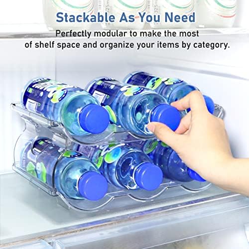 Organizador de garrafas de água, 3 embalagens plásticas empilháveis ​​para garrafas de garrafa de garrafa de garrafa