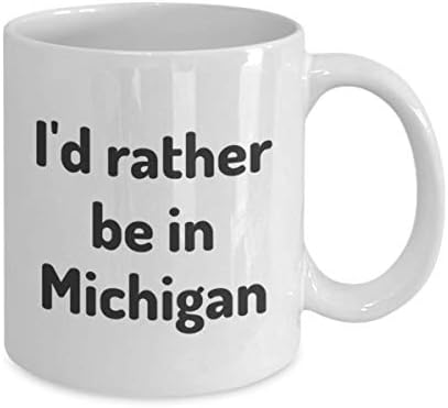 Prefiro estar em Michigan Tea Cup Viajante Coleador de trabalho Home State Gift Travel Mug Present