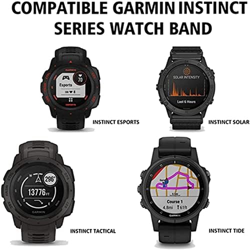 TTUCFA Silicone Watch Band para Garmin Instinct/Instinct Tide/Esports/Solar/Substituição Tática Relógio Banda Strap