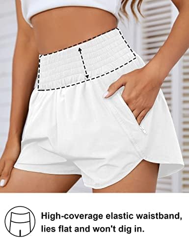 Geléia florescendo shorts de cintura super alta com cintura rápida cintura elástica seca shorts de treino atlético com bolso