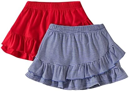 DIERAY CUMDLER SAIR SAIRS MENINAS SAIRS SKIRTS RUFLES SKORTS PARA MENINAS SKORTS 2 PACK 2-8 ANOS