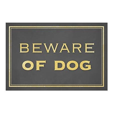 CGSignLab | Cuidado com a janela de ouro clássica do cão se apegar | 36 x24