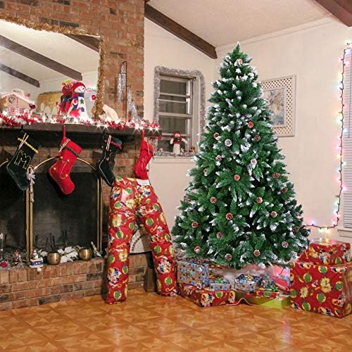 XFXDBT 6ft Árvore de Natal Artificial, árvore de natal de neve reunida com pinheiros, 920 galhos dicas para decoração festiva
