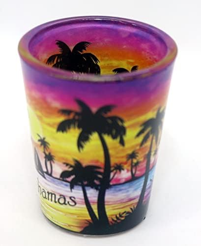 Bahamas Palm Sunset Shot Glass