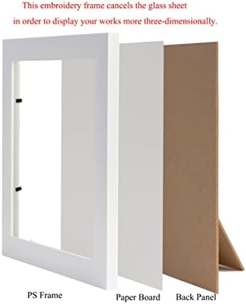 EBHERYS 10X10 Bordado quadro 1 PC A pacote para exibição de peças de bordado, elegante e clássico, fabuloso preto, branco,