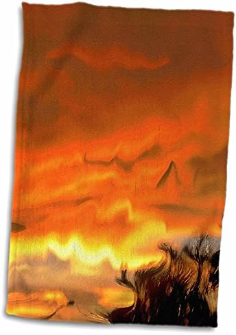 3drose florene cenário abstrato - pôr do sol outono laranja em abstrato - toalhas