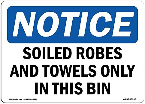 OSHA AVISO SINAL - Roupas e toalhas sujas apenas nesta lixeira | Decalque da etiqueta de vinil | Proteja seu negócio, canteiro
