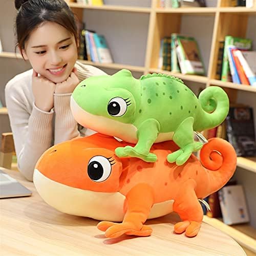 Tianminjiedm 30-60cm Simulação fofa Chameleon Plush Toys adorável desenho animado Lizard Animal Doll Almofadas de pelúcia macia para crianças meninos meninos presentes