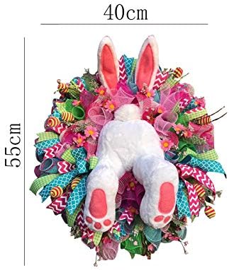 Kawaii Bunny, grande grinaldas de guirlanda de guirlanda de coelho orelhas poinsettia flores de varanda artificial corda