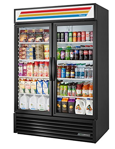 True GDM-49-HC ~ TSL01 Golagem de vidro duplo Golagem gelada Refrigerador com refrigerante de hidrocarboneto e iluminação LED, mantém 33 graus F a 38 graus F, 78.625 altura, 29.875 Largura, 54.125