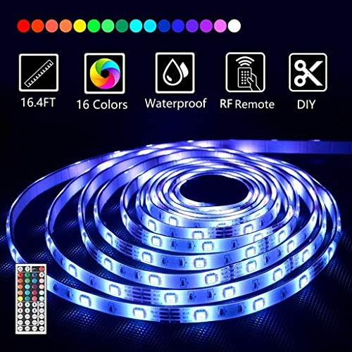 Kovaky 2pc Lights Strip RGB Alteração de cor com controlador remoto para quarto, decoração do quarto, interno