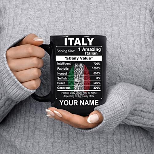 Prezzy caneca italiana caneca personalizada Itália bandeira estadual caneca de caneca nutricional caneca odete presente para papai mamãe amigas da família Os colegas de trabalho que afastam o presente de copos personalizados de 15 onças de aniversário de 15 onças de aniversário presentes