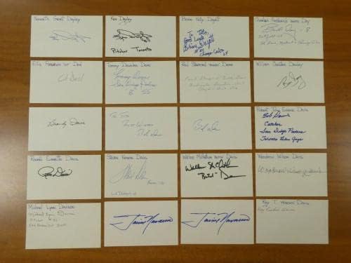 Mais de 200 cartões de índice assinados 3x5 estrelas de beisebol Hofs falecido etc. Algumas duplicatas - assinaturas