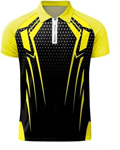 XXBR Mens de manga curta zíper camisetas pólo esportes tênis tênis abstrato colarinho tampo de golfe de verão zip pescoço camisa casual