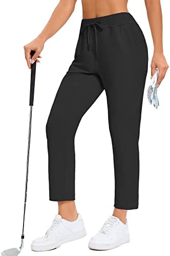 G4Free Women's Golf Pants with Pockets 7/8 Viagem Calças de trabalho de trabalho de trabalho de trabalho