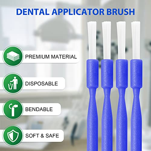 400 PCs Micro Aplicador Microbrushes Dental Microbrushes para Aplicação de Gel de Fluoreto e Micro Swabs Blue Bendable com dispensador