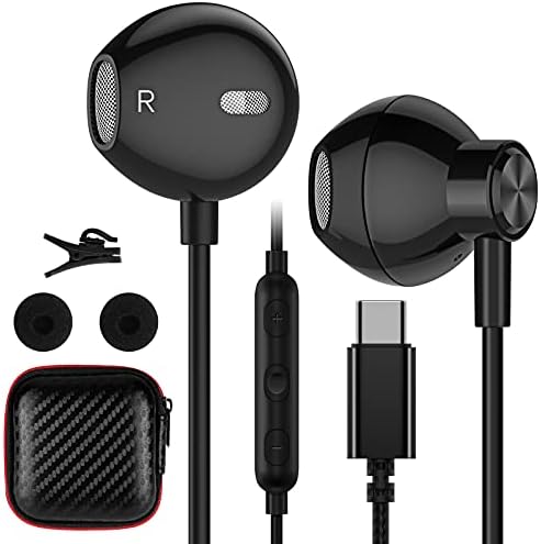 ACAGET USB C Headphones, Galaxy S21 Ultra Earbuds Wired Phone para Android semi na orelha USB tipo C fone C ouvido