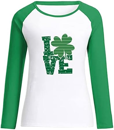 Camisa superior para o outono feminino de verão de manga comprida roupas confortáveis ​​de algodão Crewneck Heart Love