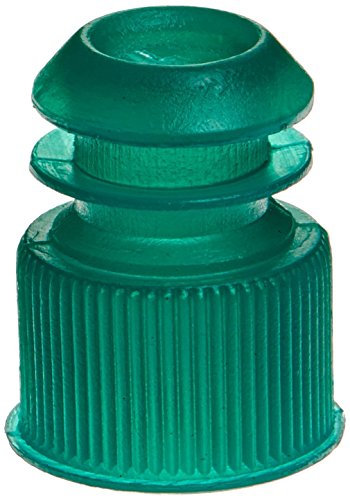 Globe Scientific 118240g Tampa de plugue de flange de polietileno para tubos de teste, tamanho de 13 mm, verde