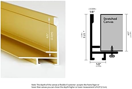 Estrutura flutuante de metal diy GVS-ART para arte de pintura de tela 16x20, profundidade de 4/5 , moldura flutuante, kit de estrutura