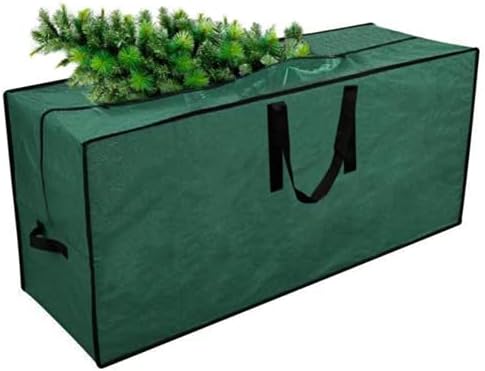 Saco de bolsas de árvore de Natal Bolsa de armazenamento grande à prova de poeira e mochila em movimento à prova d'água, verde 122x38x51cm,