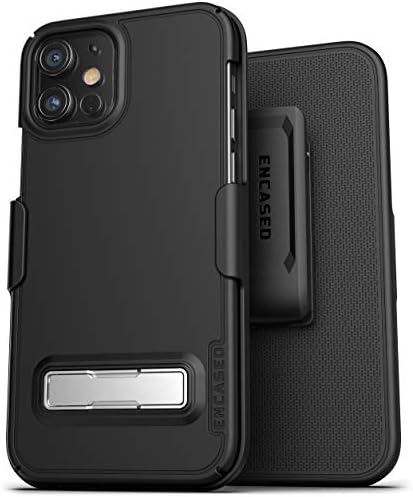 Caixa de clipe de cinto da série Slimline encosada com kickstand compatível com o iPhone 12 mini Ultra Fin Cover com