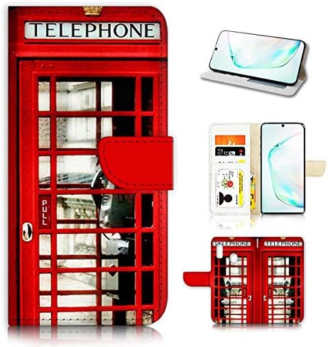 Para a Samsung Note 10+, Galaxy Note 10 Plus, capa de capa de carteira Flip Wallet, A0096 British Red Phone Booth