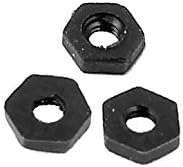 X-Dree 100pcs métrico m2x0.4mm nylon fisário hexágono hexágono porcas cheias preto (métrica de 100pcs m2x0.4mm nylon