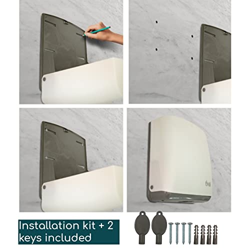 Dispensadores de toalhas de papel multifoldes oval | 5 Toalheiros de papel de montagem de parede Armazenamento de