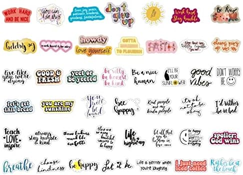 Timeg 100 PCs Inspirational Words Stickers; Adesivos motivacionais para crianças, adolescentes, adultos, professores; Adesivos