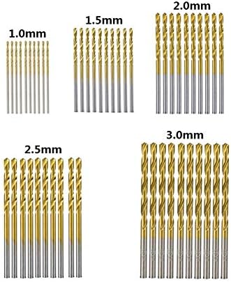 Twist Brill Bit, Substituição rápida 50pcs HSS Twist Drill Bit Bit Bit Bit de pistola revestida de titânio para broca de madeira