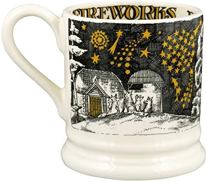 Emma Bridgewater Cerâmica feita à mão The Night Sky Village Fireworks Presente de café e uma caneca de chá
