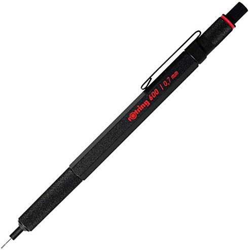 Rotring 600 Series Lápis mecânicos, 0,7 mm, corpo preto