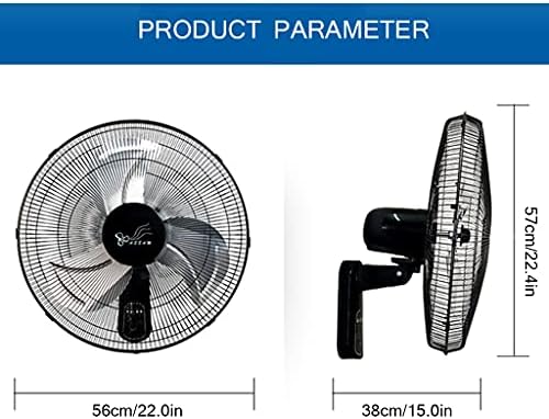 Ventiladores de piso de 20 polegadas fã de parede com 3 lâminas, 3 velocidades, giro de 90 °, inclinação ajustável, adequada