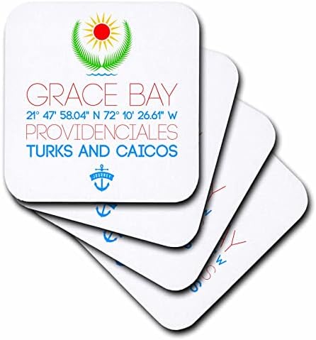 3drose - Alexis Design - Praias do mundo - Grace Bay, Providenciiales, Turks e Caicos. Presente de viagem - montanhas -russas