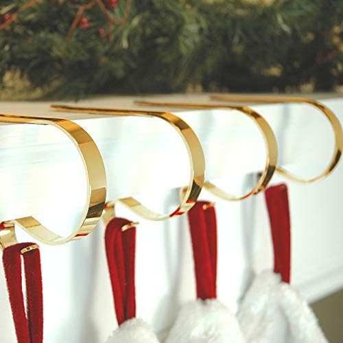 Picowe 4pack prateado natal de cabide de pancada de clecta ganchos para lareira de manto de Natal decorações de festas de