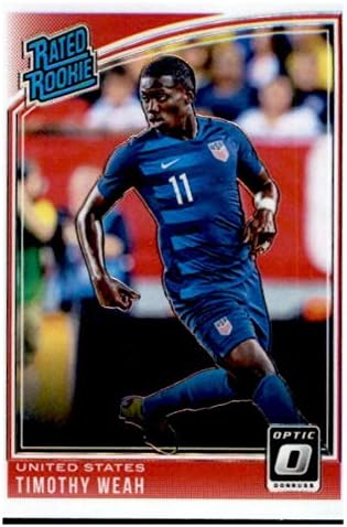 2018-19 Donruss Optic 198 Timothy Weah classificou o novato Cartão de Comércio de Futebol dos Estados Unidos