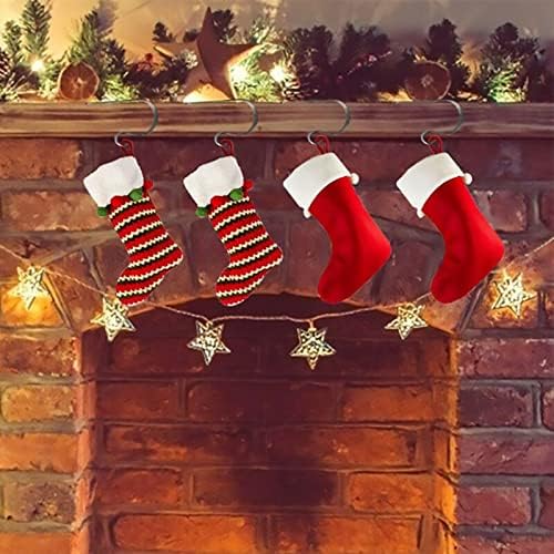 Pasezenn Christmas Stockings, suporte de meia ajustável para o manto ， cabide não deslizante para decorações de Natal-