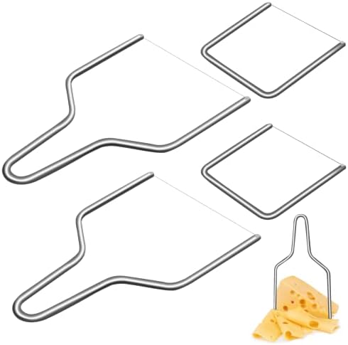 4 PCs Slicer de queijo de aço inoxidável com cortador de queijo de arame para queijo de cozinha queijo e ferramenta de manteiga