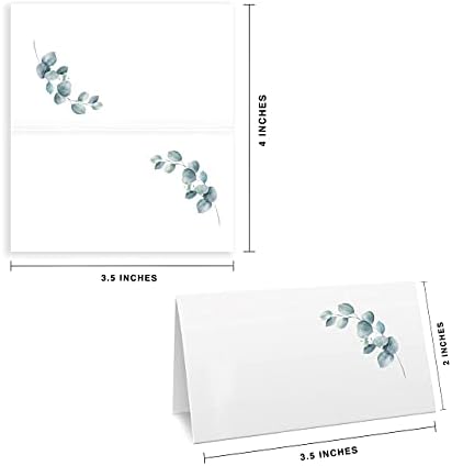 Sinais inteligentes Coloque cartões para casamento ou festa, cartas de lugar para mesas, pontuadas para facilitar dobrar, design de flores 100 pacote, 2 x 3,5 polegadas