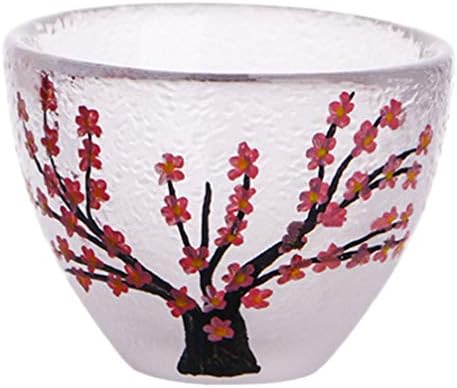 Copo de copo de copo de vidro de vidro de copo de chá de saquê de vidro japonês copo de copo de chá de chá de chá pequeno