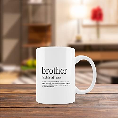 Kunlisa Funny Brother Apreciação Copa da caneca, Irmão Definição Caneca Cerâmica-11oz Coffee Crea de chá de leite, irmão Aniversário