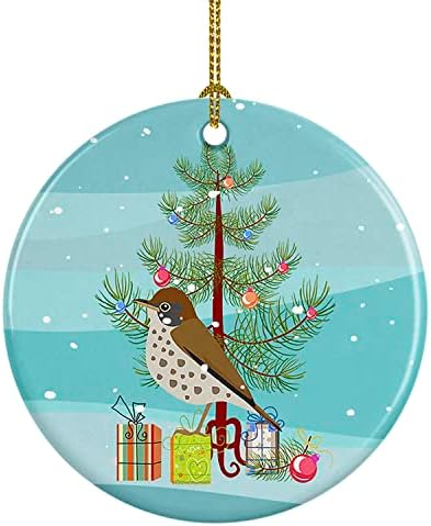 Tesouros de Caroline CK4493CO1 ABRIMENTO ORNAMENTO DE CERAMICA DE CHAVIMENTO Feliz Natal, decorações de árvores de Natal, ornamento